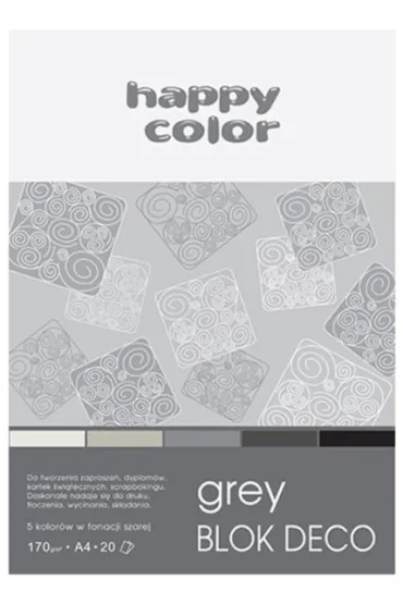 Happy Color Blok Deco Grey 170g 20 kartek