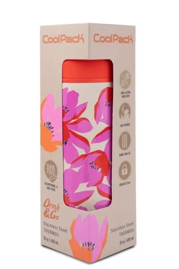 Bidon metalowy z kubeczkiem Vectis. Flores Rosa