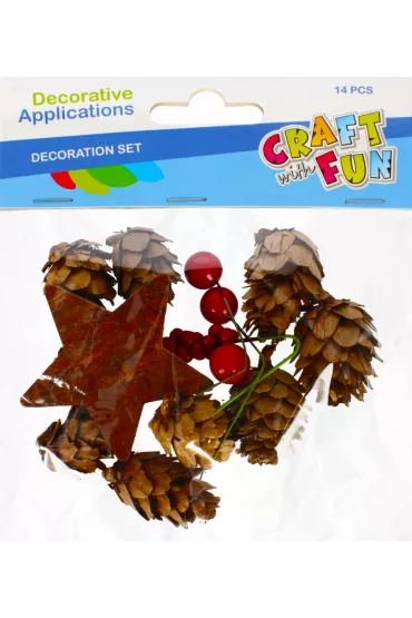 Craft with Fun Szyszki naturalne z akcesoriami 14 szt.