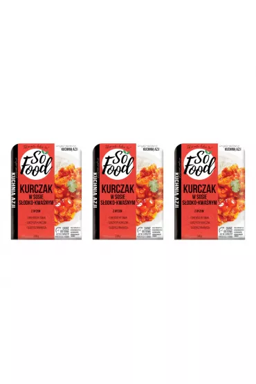 So Food Kurczak w sosie sodko-kwanym z ryem zestaw 3 x 330 g
