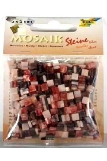 Mozaika kamyczki marmurkowe 5x5mm czerwona Galeria Hobby