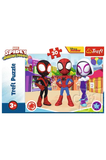 Puzzle 30 el. Przygody Spiday`a i przyjaci�. Spidey and his Amazing Friends Marvel Trefl