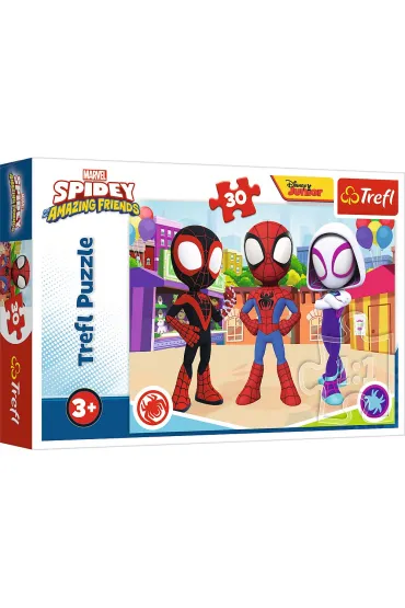 Puzzle 30 el. Przygody Spiday`a i przyjaci�. Spidey and his Amazing Friends Marvel Trefl
