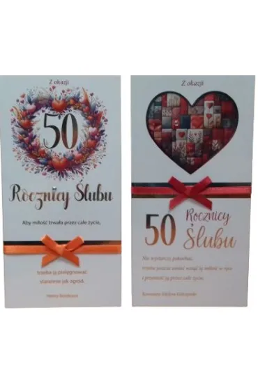 Karnet DL 50 rocznica �lubu z tasiemk� mix
