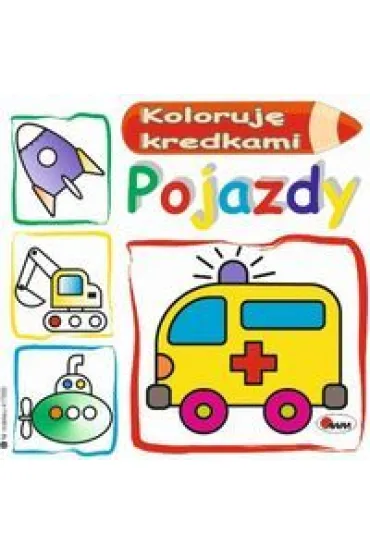 Pojazdy. Koloruj� kredkami