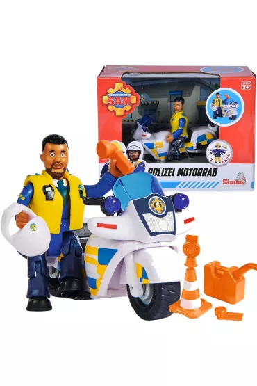 Straak Sam Motor policyjny z figurk Simba