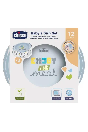 Chicco Zestaw dw�ch talerzy 12m+ szary