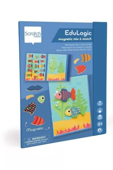 Uk�adanka magnetyczna kszta�ty i kolory Rybki Scratch