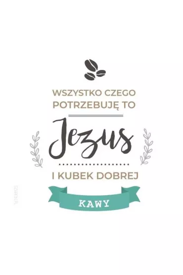 Szaron Podstawka korkowa. Jezus i kubek kawy