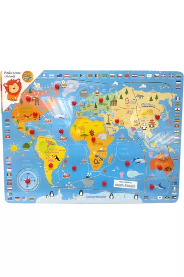 Puzzle Uk�adanka drewniana 17 el. Mapa �wiata Brimarex