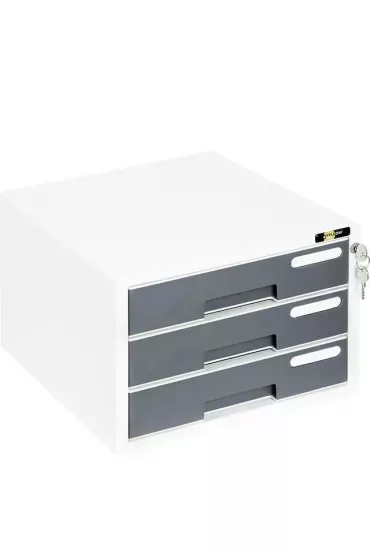 Szafka na dokumenty 3 szuflady szara YELLOW ONE