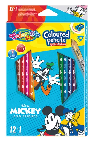 Patio Kredki o��wkowe tr�jk�tne Colorino Kids + temper�wka Mickey 13 szt.