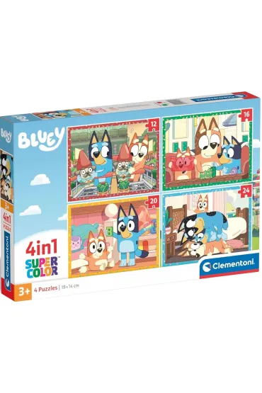Puzzle 4w1 - SuperColor. Bluey (12+16+20+24 el.) Clementoni