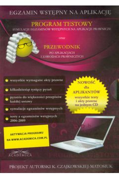 Program testowy Symulacje egzamin�w wst�pnych na aplikacje prawnicze Przewodnik po aplikacjach i zawodach prawniczych CD