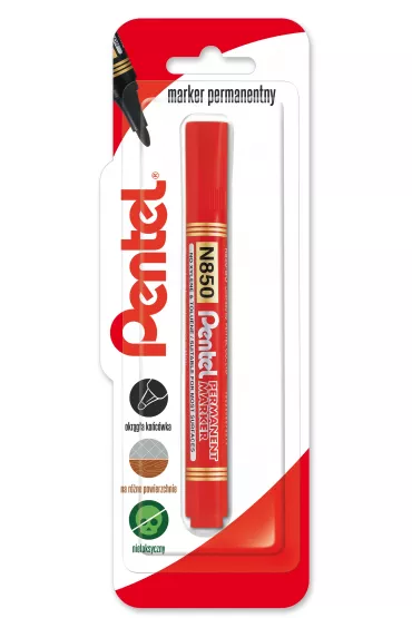 Pentel Marker permenentny z okr�g�� ko�c�wka N850 czerwony