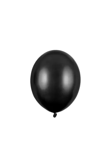 PartyDeco Balony Strong Metallic Black 30cm