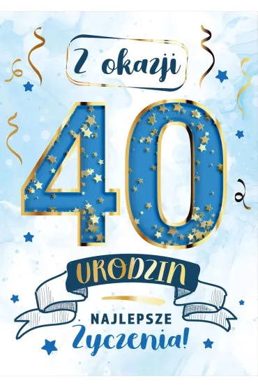Armin Style KARNET URODZINY 40 B6 Z KOP AS KONFETTI KF-14