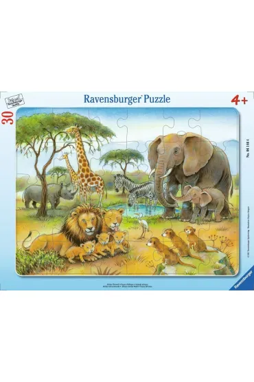 Puzzle 30 African Animal World Frame Ravensburger
