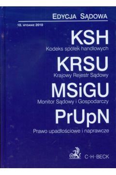 Kodeks sp�ek handlowych Krajowy Rejestr S�dowy Monitor S�dowy i Gospodarczy Prawo upad�o�ciowe i naprawcze