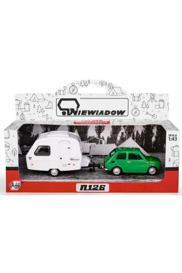 Fiat 126p + przyczepa Niewiad�w Kemping zielony Daffi