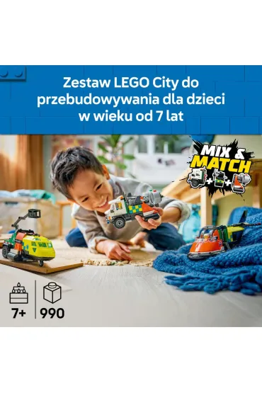 LEGO City Zestaw z samolotem, ci�ar�wk� serwisow� i poduszkowcem 60505