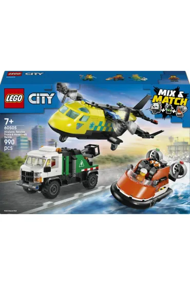 LEGO City Zestaw z samolotem, ci�ar�wk� serwisow� i poduszkowcem 60505