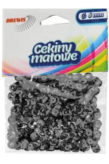 Brewis Cekiny matowe szare 6 mm, 10g