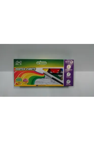Cricco Farby plakatowe + Brokat + Pojemnik 6 kolor�w