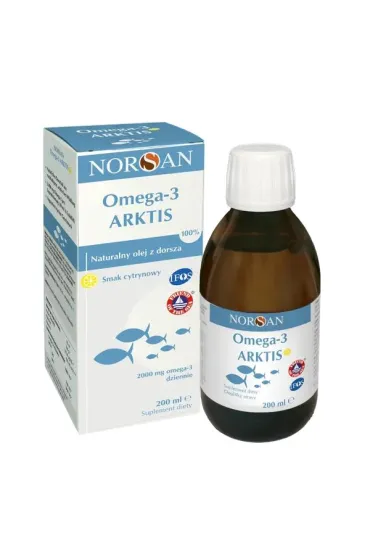 Norsan Omega-3 Arktis Naturalny olej z dorsza arktycznego Suplement diety 200 ml