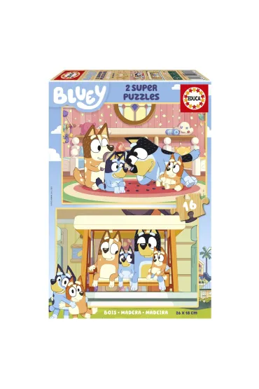 Puzzle drewniane 2x16 el. Bluey Educa