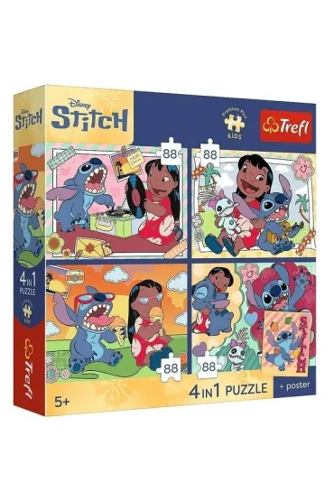 Puzzle 4w1 Premium Kosmiczny Stitch TREFL 34699 TR