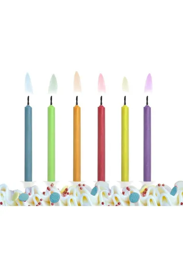 PartyDeco �wieczki urodzinowe - Kolorowe P�omienie - 6szt 6 szt.