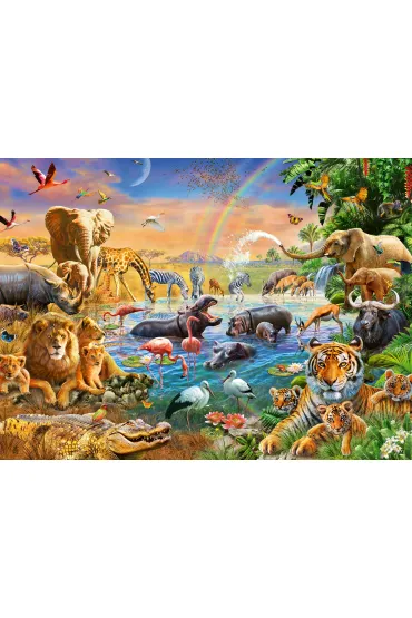 Puzzle 100 el. XXL Studnia w d�ungli Ravensburger