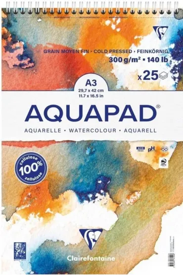 Clairefontaine Blok A3+ akwarelowy aquapad 300g 25ark