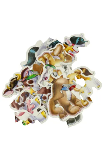 Puzzle maxi 4w1 -zwierz�ta z dzie�mi (4+5+6+7 el.) Castorland