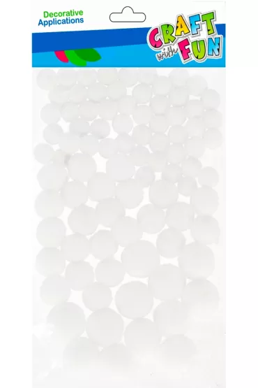 Craft with Fun Pompony bia�e 90 szt.