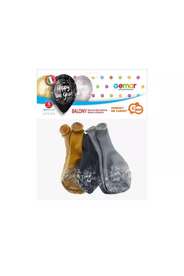 Gemar Balony Premium Happy New Year 6 szt.