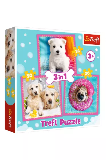 Puzzle Puzzle 3w1 Pieski w k�pieli Trefl