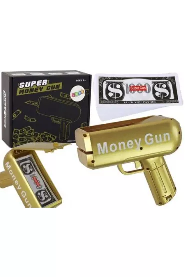 Pistolet na pieni�dze strzelaj�cy banknotami ��ty LeanToys
