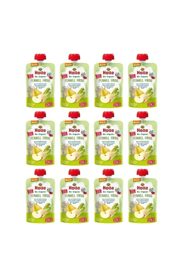 Holle Mus Koperkowa �aba (gruszka - jab�ko - koper w�oski) bezglutenowa od 6 miesi�ca Demeter Zestaw 12 x 100 ml Bio