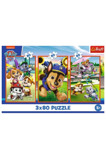 Puzzle 3x80 el. Psia zgraja Trefl