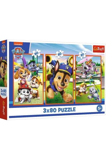 Puzzle 3x80 el. Psia zgraja Trefl