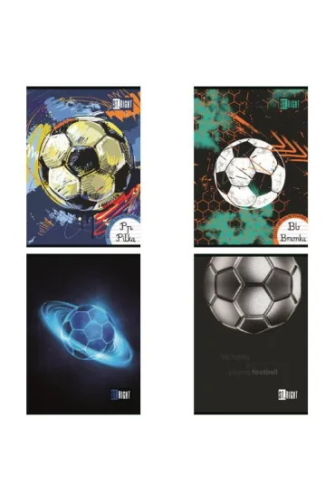 St. Majewski Zeszyt do nauki pisania. A4 32 kartki linia dwukolorowa. Ok�adka laminowana 70 g/m2. Football Energy