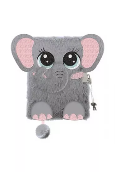 Pami�tnik A5 w�ochacz z k��dk� 3D My Little Friend Elephant 96 kartek