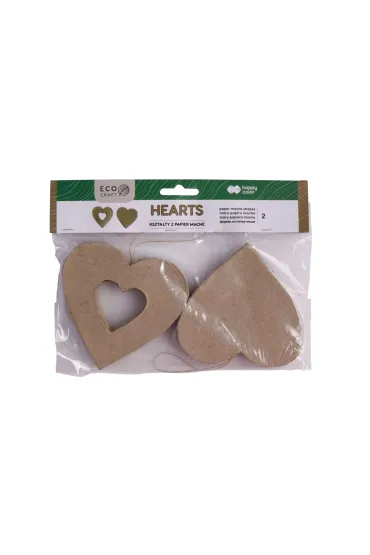 Happy Color Kszta�ty z papier mache HEART, 10x2.5 cm, 2 sztuki