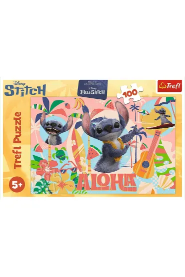 Puzzle 100 el. Stitch i przyjaciele w akcji Trefl