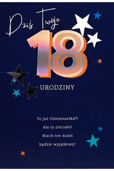 Karnet okazjonalny B6 z kopert� 18 Urodziny PAN DRAGON HM200-2781