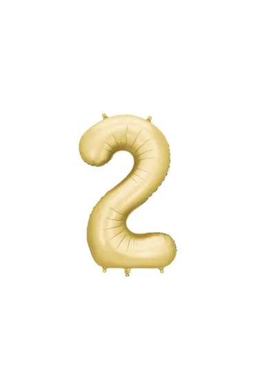 PartyDeco Balon foliowy cyfra 2 z�oty 86cm