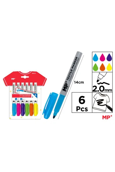 Mp Main Paper Marker do tekstyli�w 6 szt.