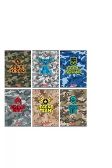 Herlitz Zeszyt A5 Military dwie linie 16 kartek 10 szt.